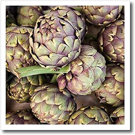 3D Rose Artichokes at The Bergerac Open Air Market in The Spring Iron On Heat Transfer, 8 x 8, White