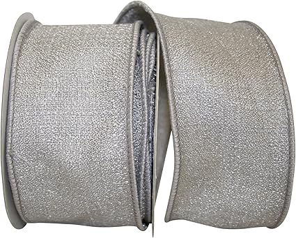 Reliant Ribbon Silky Grey Wired Edge Ribbon, 2-1/2 Inch X 10 Yards, Grey