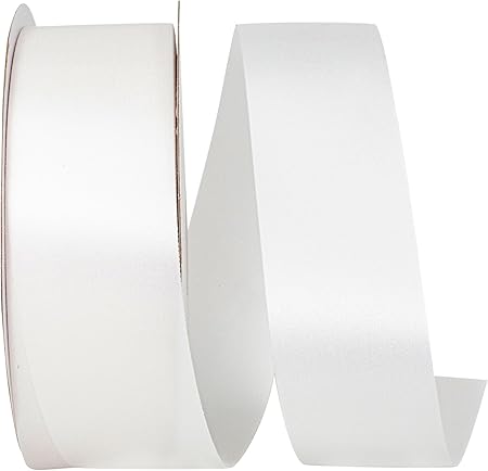 Reliant Ribbon 4700-030-16K Single Face Satin Allure Sfs Ribbon, 1-7/8 Inch X 50 Yards, White