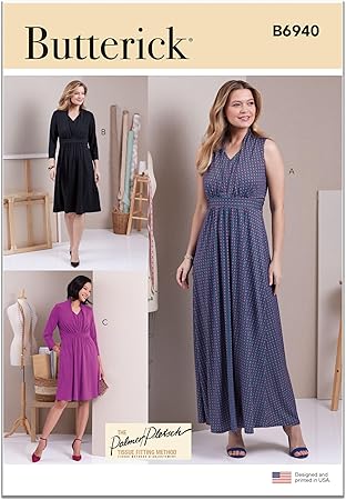 Butterick Misses' Knit Dresses Sewing Pattern Kit by Palmer/Pletsch, Design Code B6940, Sizes 12-14-16-18-20