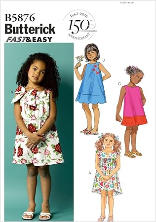 BUTTERICK PATTERNS B5876 Toddlers' Children's Dress Sewing Templates, Size CCE