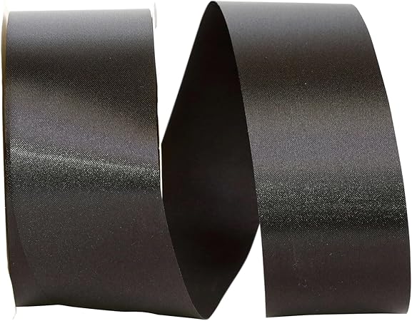 Reliant Ribbon 4700-031-16K Single Face Satin Allure Sfs Ribbon, 1-7/8 Inch X 50 Yards, Black