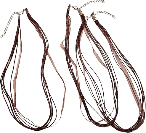 Linpeng Cord Necklace for DIY Jewelry, Waxed Cord Ribboned Necklace, Gift for Jewelry Maker, Brown (Pack of 3)