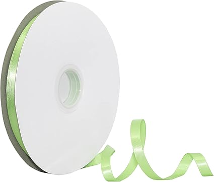 Morex Ribbon Single Face Satin Ribbon, 3/8 inch by 100 yards, Green Flash, 07709/00-555