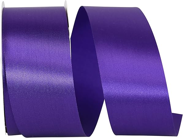 Reliant Ribbon 4700-914-16K Single Face Satin Allure Sfs Ribbon, 1-7/8 Inch X 50 Yards, Regal Purple