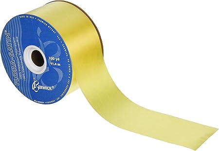 Berwick 2-3/4-Inch Wide by 100-Yard Spool Flora Satin Craft Ribbon, Yellow