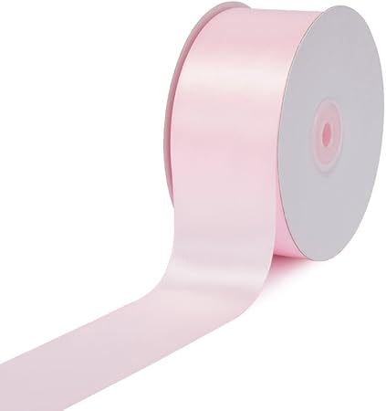 Creative Ideas, 2-Inch Single Face Satin Ribbon, 50 Yards, Light Pink, 2