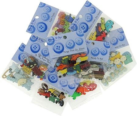 DRESS IT UP BUTTONS BOY 12 Pack Assortment, Small