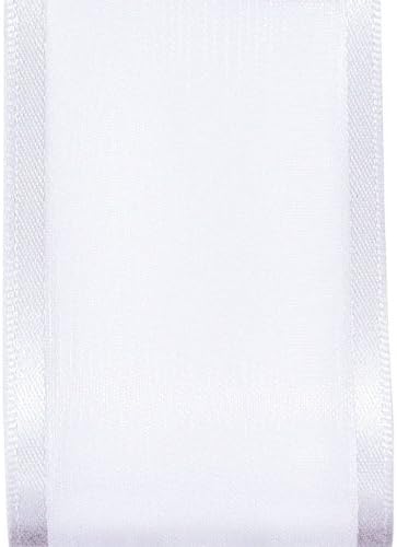 Offray Dancer Sheer Craft Ribbon, 5/16-Inch Wide by 20-Yard Spool, White