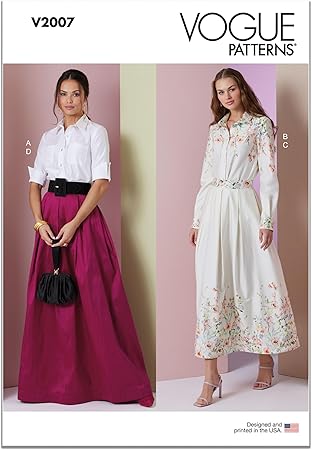 Vogue Misses' Two-Piece Dress Sewing Pattern Packet, Design Code V2007, Sizes 8-10-12-14-16, Multicolor