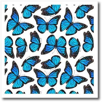 3dRose ht_214548_3 Blue Monarch Butterflies Iron on Heat Transfer for White Material, 10