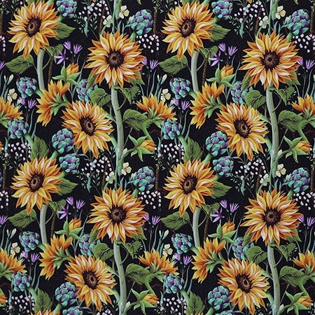 Mook Fabrics Cotton Sunflower DSN 02, Yellow 15 Yard Bolt