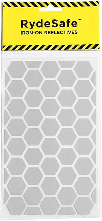 Iron-On Reflective Safety Decals - Large - Hexagons, Silver