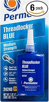 Permatex 24240-6PK Medium Strength Threadlocker Blue, 36 ml (Pack of 6)