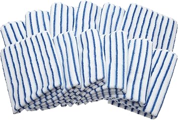 Brio CAMZ76188 Blue Microfiber Glass Cleaning & Polishing Cloths, (Set of 12)