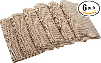 EXCELLO and Design Imports CAMZ76298 Taupe Microfiber Scrubber Cleaning Cloth, (Pack of 6)