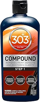 303 Products Compound - Removes Paint Defects and Restores Clarity - Removes Oxidation and Swirls - Restores Surface Clarity - Removes 1500 Grit Scratches (Step 1), 12 fl. oz. (30705)