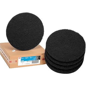 3M Black Stripper Pad 7200, 17 in, 5/Case