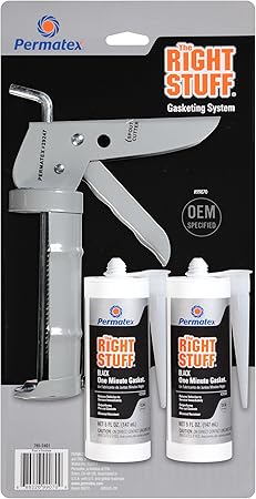 Permatex 99070-4PK The Right Stuff Gasket Maker, 5 oz. - 2 Pack with Caulking Gun (Pack of 4)