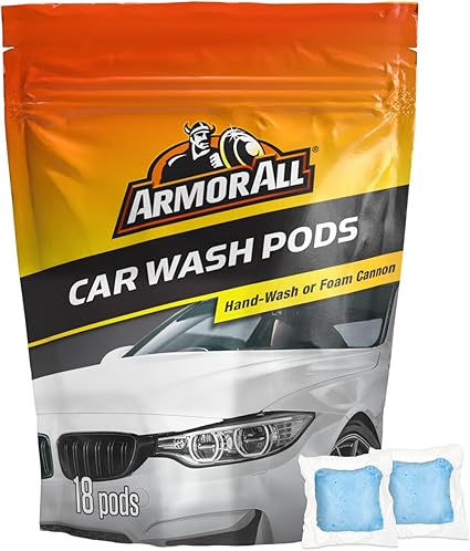 Armor All Car Wash Pods, Car Wash Soap (Pack of 18) | pre-measured, dissolvable, super-concentrated | count