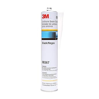 3M Urethane Seam Sealer, 08367, Black Color, High Solids, Permanently Flexible, 310 mL/10.5 fl oz Cartridge