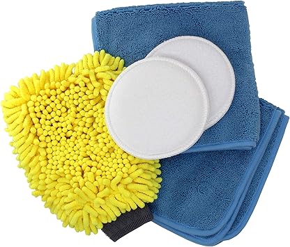 Shaxon 5 Piece Microfiber, wash, Polish, Dry kit for Autos