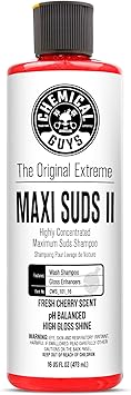 Chemical Guys Maxi-Suds II Foaming Car Wash Soap, 16 fl oz | Cherry | Foam Cannons, Foam Guns, Bucket Washes | Cars, Trucks, Motorcycles, RVs