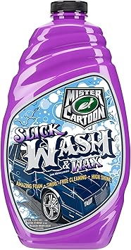 Turtle Wax X Mister Cartoon 54253 Slick Wash & Wax, Clean and Protect in One Step, pH Neutral Formula, Long-Lasting Foam, High Shine Finish, Safe for Cars, Trucks, SUVs, RVs, Motorcycles & More, 48 oz