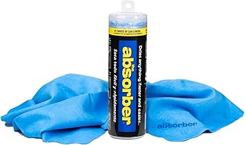 The Absorber Synthetic Premium Drying Chamois Cloth for Car: Super Absorbent, Scratch-Free and Washable | 27-Inch x 17-Inch, Blue, Large (PN: 14942-42149)