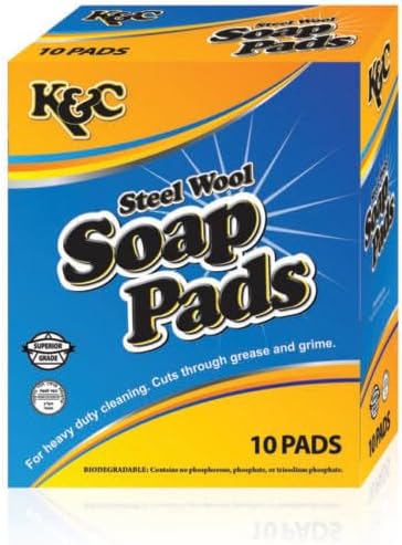 Bluesky Trading K&C Steel Wool Soap Pads | Pack of 10