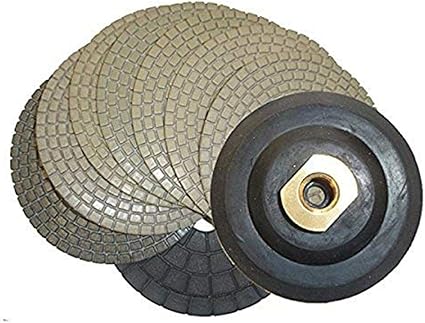 ADT 5DPDSETB 5-Inch Dry Diamond Polishing Pads with Free Back Holder, Set of 8