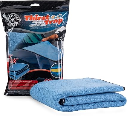 Chemical Guys Thirst Trap Microfiber Chamois Towel, Safe for Cars, Trucks, SUVs, RVs, Motorcycles, & More, 24