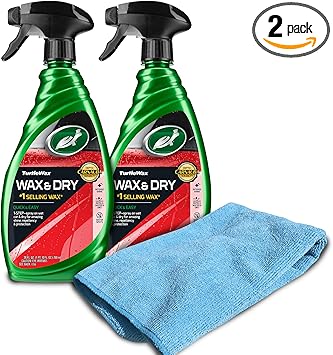 Turtle Wax 50834 1-Step Wax & Dry-26 oz. Double Pack with Microfiber Towel, 52. Fluid_Ounces, 2 Pack