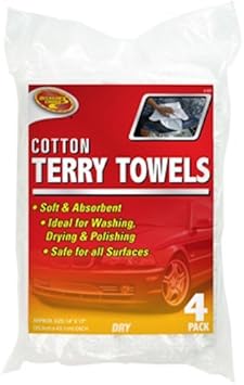 Detailer's Choice 3-527-12PK Cotton Terry Towel, 4 Pack