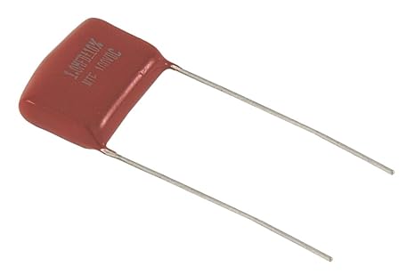 NTE Electronics MLR332K630 Series MLR Polyester Non-Polarized Film Capacitor, Radial Lead, Non-Inductive, 0.0033 µF Capacitance, 10% Tolerance, 630V