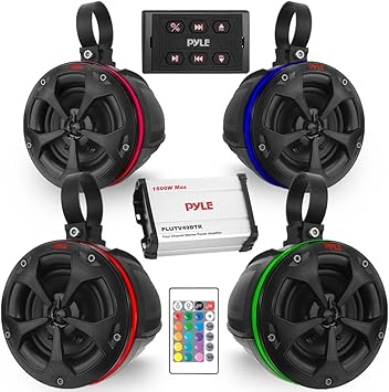 PyleUsa Bluetooth Off-Road Speakers with Amplifier-4