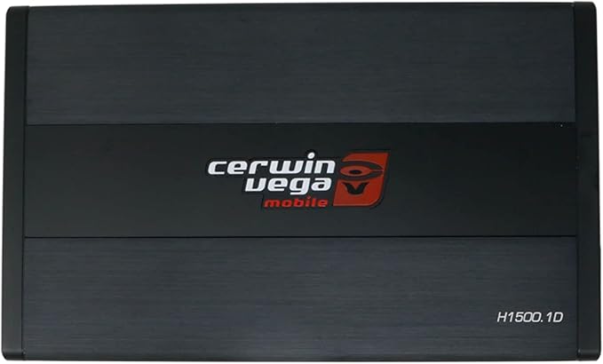 Cerwin Vega 1 Channel MonoBlock Digital Amplifier, 1500W Class D Amp for Car Audio, High-Efficiency with LPF Crossover, Remote Bass Knob Control, Perfect for Mono Amplifier Car Audio Systems - H1500.1