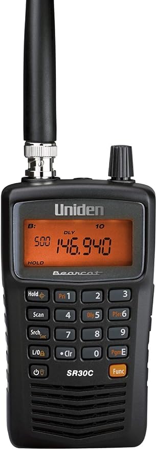 Uniden Bearcat SR30C, 500-Channel Compact Handheld Scanner, Close Call RF Capture, Turbo Search, PC programable, NASCAR, Racing, Aviation, Marine, Railroad, and Non-Digital Police/Fire/Public Safety