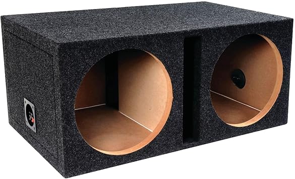 Bbox Dual Vented 12 Inch Subwoofer Enclosure - Pro Audio Tuned Dual Car Subwoofer Boxes & Enclosures - Premium Subwoofer Box Improves Audio Quality, Sound & Bass - Spring Loaded Speaker Terminals