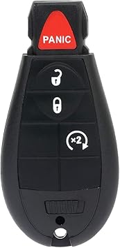 SCITOO Replacement fit for 1 X 4 Button Uncut Keyless Entry Option 15-17 for Ram 1500 2500 3500 4000 4500 5500 3.0L 3.6L 5.7L 6.4L 6.7L GQ4-53T