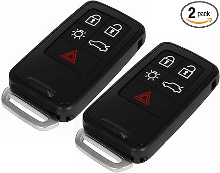 SCITOO 2 PCS Key Fob Shell Case Keyless Entry Remote Control Fits 2008-2013 for Volvo V70 2010-2013 for Volvo XC60 2008-2013 for Volvo XC70 2013 for Volvo V40 (FCC PG788A) 5 Buttons