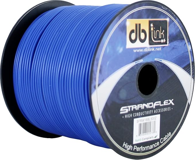 SFRW18BL500Z StrandFlex Power Wire Spools Round Jacket (Blue)