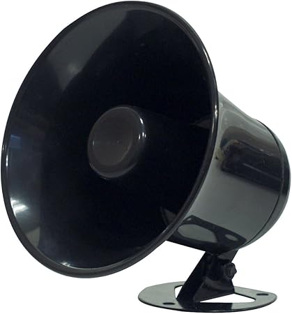 Pyramid Outdoor Trumpet Car Horn Speaker - 5” Pa Horn Speaker w/ 8 Ohms Impedance, 15 Watt Power, Adjustable Bracket, 10' Pre-Wired Cord, 3.5mm Mono - Pa Speaker for Cb Radio Car Siren System - SP5