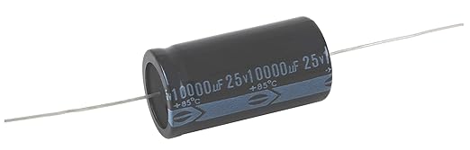 NTE Electronics NEH100M35CC Series NEH Aluminum Electrolytic Capacitor, 20% Capacitance Tolerance, Axial Lead, 100µF Capacitance, 35V