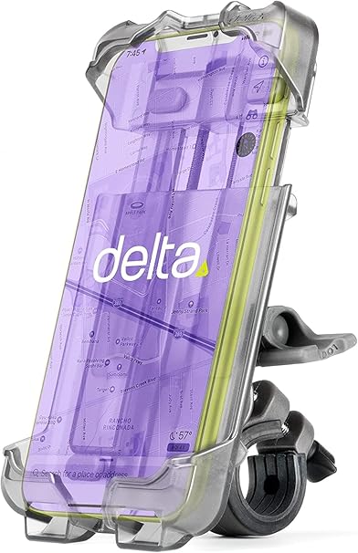 Premium Bike Phone Mount by Delta Cycle - Bicycle Smartphone Holder Adjusts to Any Handlebar & Fits Any Phone or iPhones - Easily Accessible On The Go - Hands-Free Access