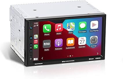 BOSS Audio Systems BVCP9800W Car Stereo - Wireless Apple CarPlay & Android Auto, Double Din, 7 Inch Touchscreen, Bluetooth, No CD DVD Player, AM/FM Radio Receiver