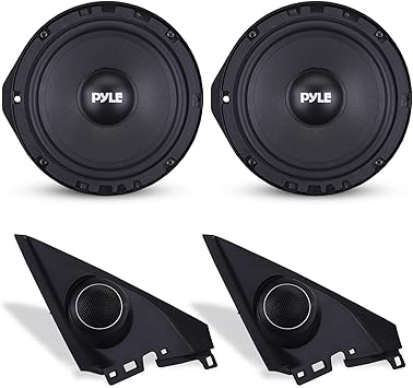 6.5” Two Way Coaxial Speaker System for 2006 and Up Vehicles, 300 Watts, 4 Ohm, Butyl Rubber Surround, 1'' High-Temperature KSV Voice Coil, Black Sandblasting Paper Cone