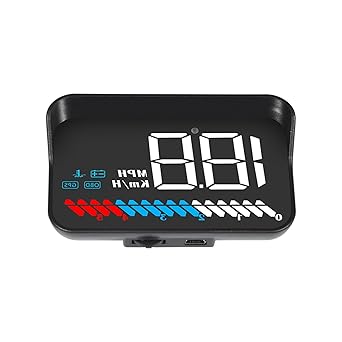 Head Up Display Car Universal Dual System 3.5 Inches HUD, Speedometer OBD2 GPS Interface, Speed, Engine RPM, OverSpeed Warning, Mileage Measurement, Water Temperature, GPS Mode for All Vehicle