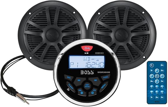 BOSS Audio Systems MCKGB350B.6 Boss Mp3/Am/Fm/Rds Marine, Black