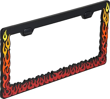 Bell Automotive 22-1-46168-8 Universal Flames Design License Plate Frame, Black